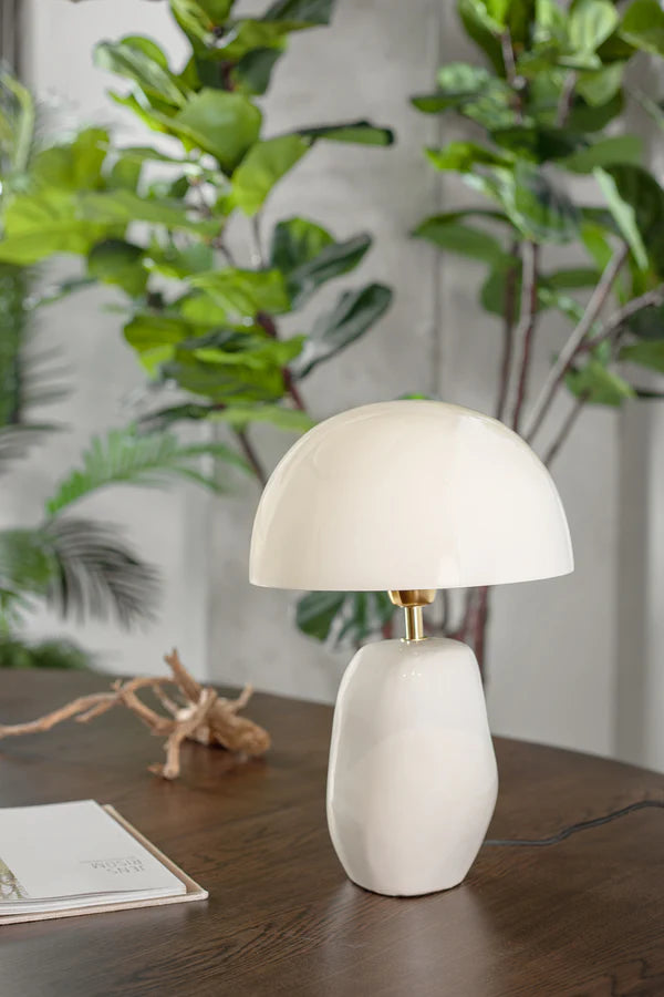 18032117333 - מנורת שולחן מאשרום גלוסי ונילה