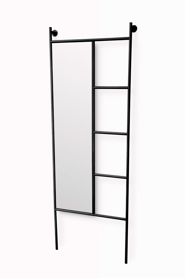 210317 מראת גוף + סולם מתכת פרזול BLACK