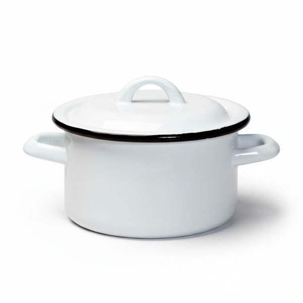 210455 סיר אמייל גבוה לבן  DELICIOUS