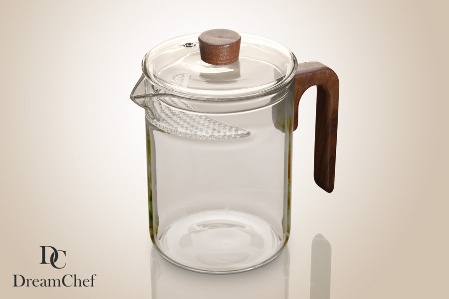 210621 קנקן תה / קפה DreamChef זכוכית בשילוב עץ