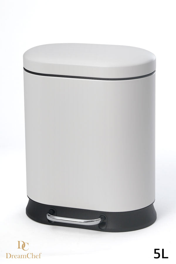 210748 -פח לשירותים מתכת לבן מט טריקה שקטה