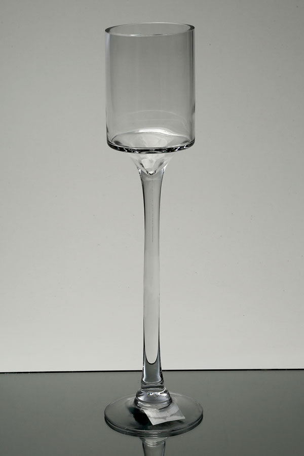 210848 -פמוט זכוכית לנר CLEAR GLASS