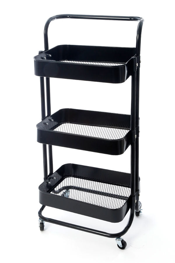 211791 עגלה / מתקן ירקות 3 תאים מתכת שחור