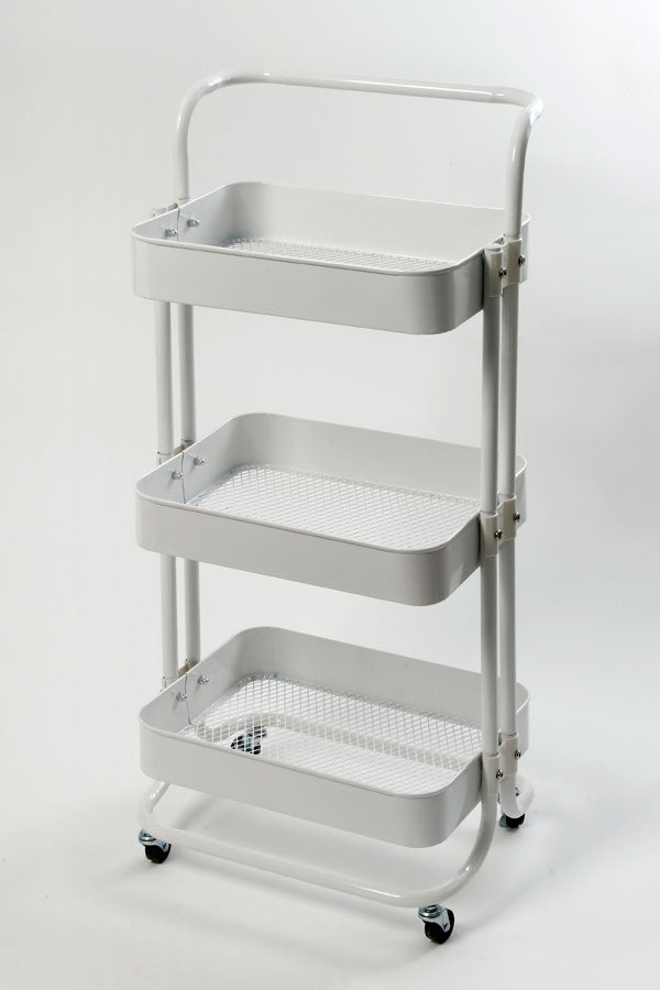 211792 עגלה / מתקן 3 תאים מתכת לבן