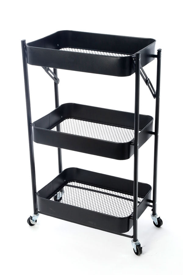 211793 עגלה / מתקן ירקות 3 תאים מתכת שחור