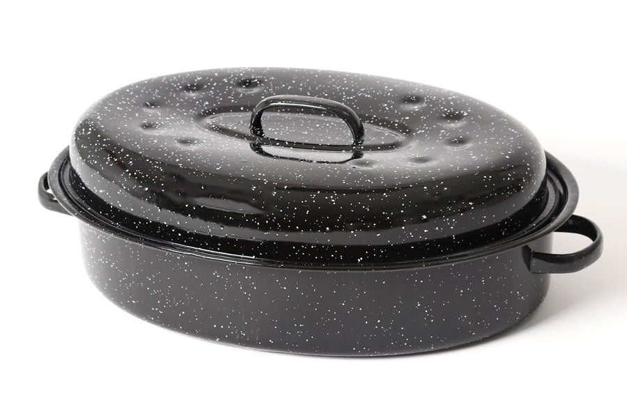 212929 - סיר + מכסה אמייל אובלי