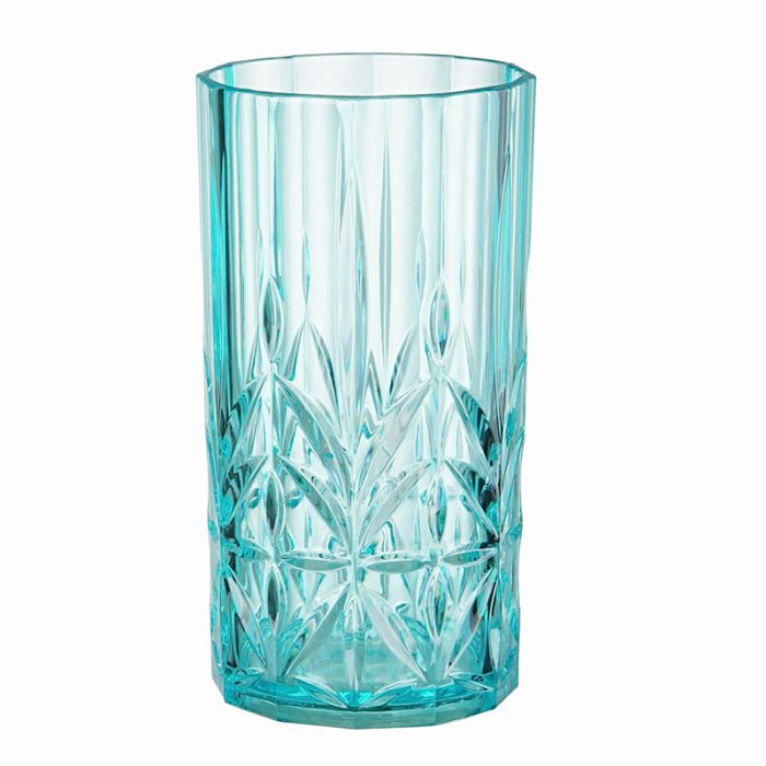 213033 - כוס גבוה שתיה פוליקרבונט אקריליק  טורקיז שקוף