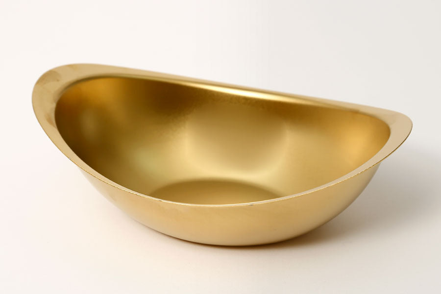 213060 - קערה אובלית נירוסטה זהב