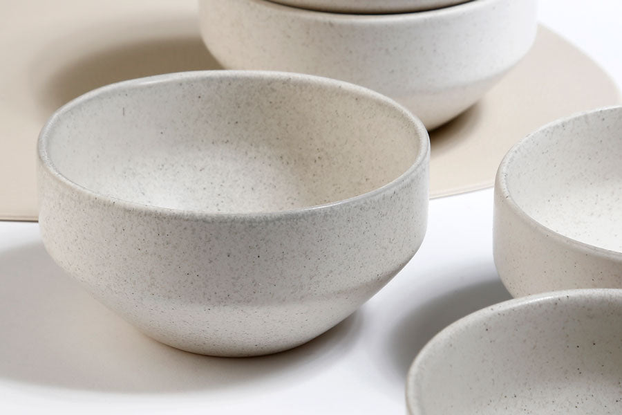 213577 סט 6 בולים STONE WARE CREAM+DOP