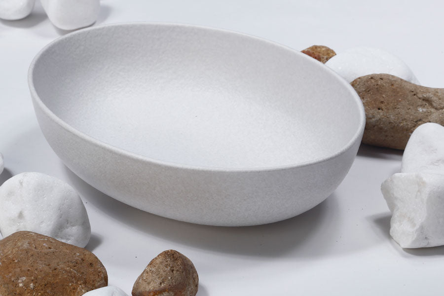 213661 קערה אובלית STONE WARE WHITE