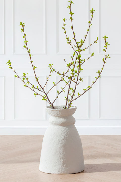 213689 אגרטל לבן  PAPER MACHE