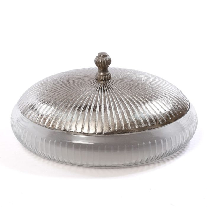 214263 - קופסא זכוכית + מכסה ברס ניקל BRASS NICKEL