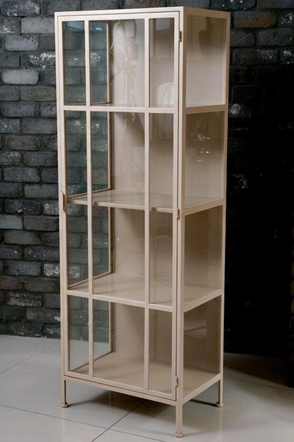 215099 ויטרינה מדפים מתכת בצבע מוקה