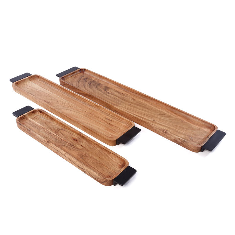 215113 סט 3 מגשים ACACIA WOOD
