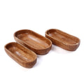 215139 סט 3 קערות עץ אובליות ACACIA WOOD&nbsp;