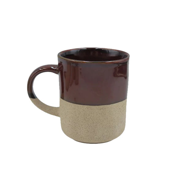 סט 4 יחידות ספל רטרו בראון 340 מ"ל