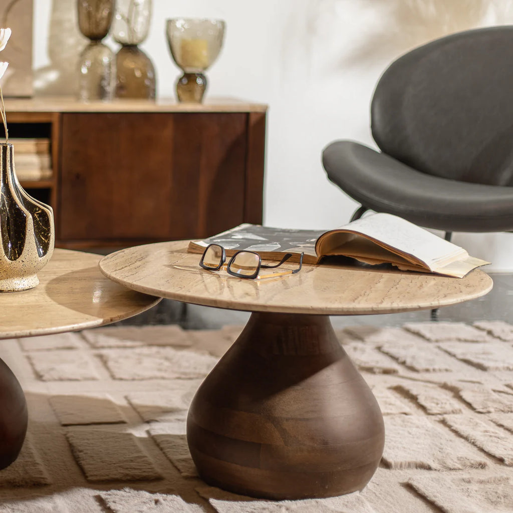 38616117083- שולחן קוזי טרוורטין M