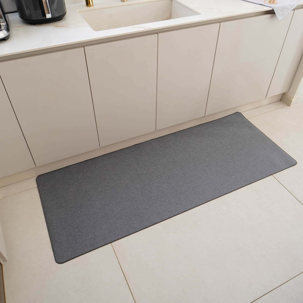 שטיח כביס עם בטנה גומי אפור כהה- אירוס