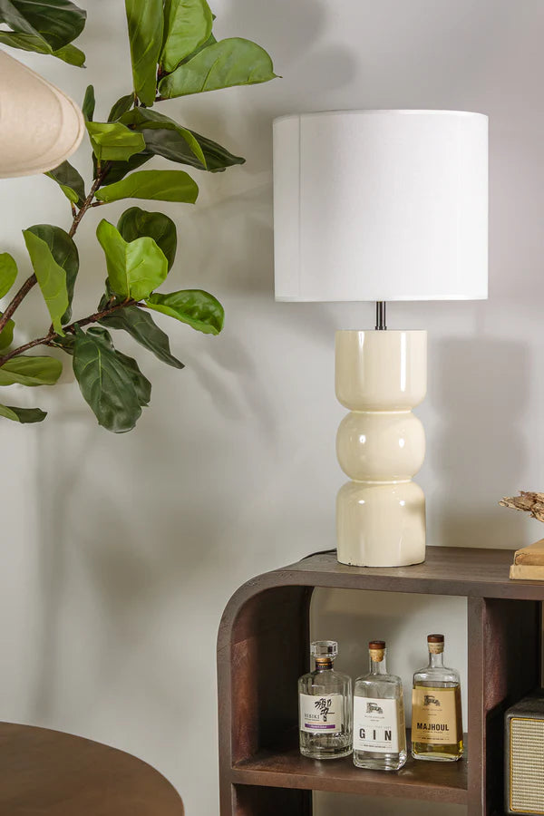 81232117510 מנורה גלוסי מילקי לבנה