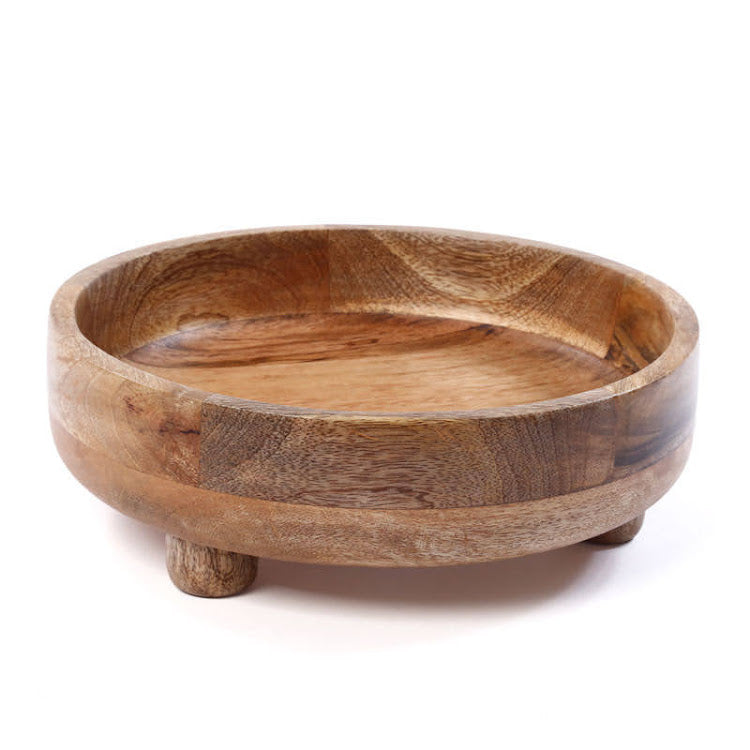 קערה עץ מלא + רגליים