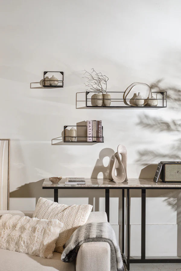 מדף ברזל שחור L  דניש בלאק - 95217116558