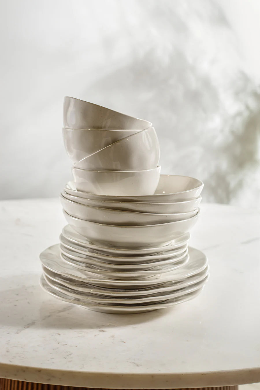 צלחת מנה עיקרית  נורדיק ונילה M-סט 4 יחידות